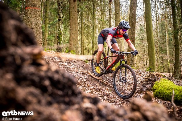 Auf trockenem Boden haben die Schwalbe Racing Ralph-Reifen sehr guten Grip Auf trockenem Boden haben die Schwalbe Racing Ralph-Reifen sehr guten Grip