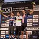 Podest der Männer bei der UCI E-MTB WM Val Di Sole (ITA) 2021