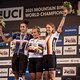 Podest der Damen bei der UCI E-MTB WM Val Di Sole (ITA) 2021