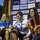 Das Podium der Damen bei den 1. UCI E-Mountainbike Weltmeisterschaften in Mount-Sainte-Anne / Kanada – wir gratulieren!