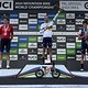 UCI E-MTB WM 2024 – Podium der Männer: Martin Vidaure Kossmann, Jérôme Gilloux, Hugo Pigeon