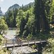 Albula Tal mit der Passtrasse im Hintergrund