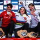 Das Podium der Damen: Siegerin und Weltmeisterin wird Estelle Charles (Frankreich), gefolgt von Florencia Espiñeira Herreros (Chile) und Raphaela Richter (Deutschland) – stark! Gratulation.