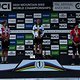 UCI E-MTB WM 2024 – Podium der Damen: Nathalie Schneitter, Sofia Wiedenroth, Florencia Espiñeira Herreros